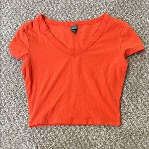 Wild Fable Orange V-Neck Crop Top